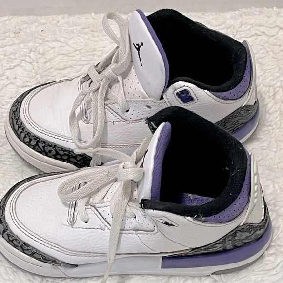 Nike Air Jordan 3 Retro TD Dark Iris size 10C miniature version Jordan 3 release - Picture 4 of 12